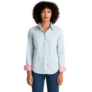 Express Design Studio Women’s Striped Button-Down Shirt, Size Large